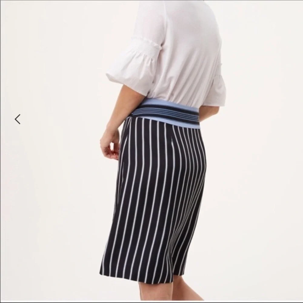 NWOT Ann Taylor Loft Pinstripe Faux Wrap Skirt - Picture 9 of 15